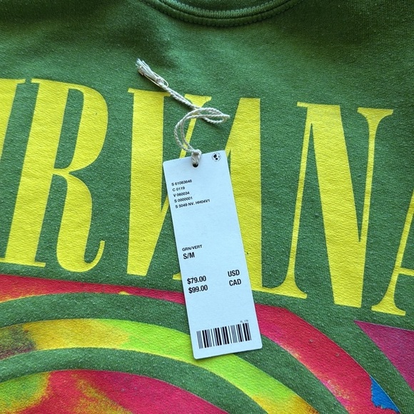 UO Nirvana Smile Oversized Crew Neck Sweathirt - Picture 13 of 14